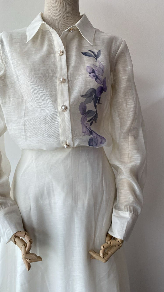 Conjunto Blusa y Falda Larga Estampado Floreado
