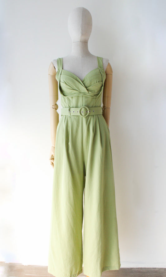 Jumpsuit Verde Con Cinto
