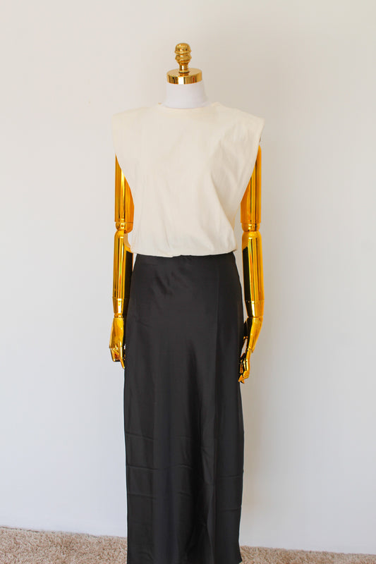 Vestido Maxi Satin Negro