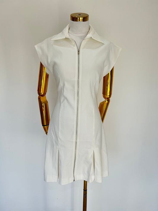 Vestido Blanco Corto Ziper