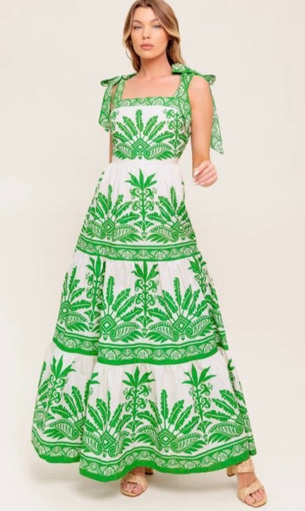 Vestido Ivory Estampado Verde