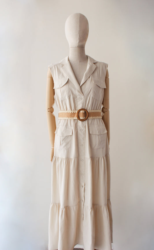 Vestido Midi Con Cinto Bohemio