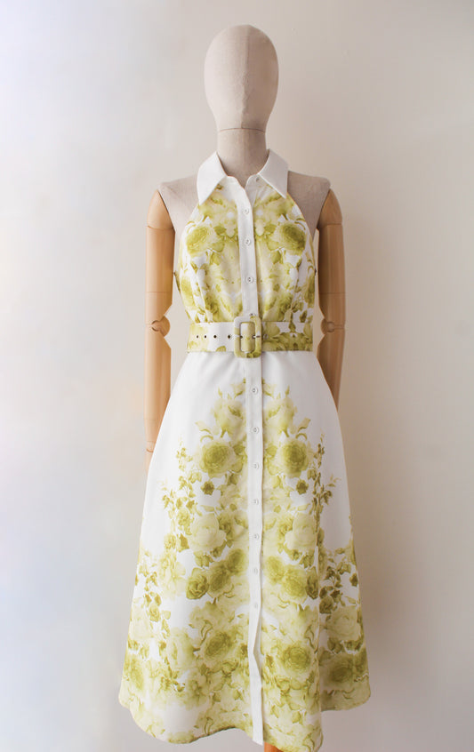 Vestido Halter Floral Verde