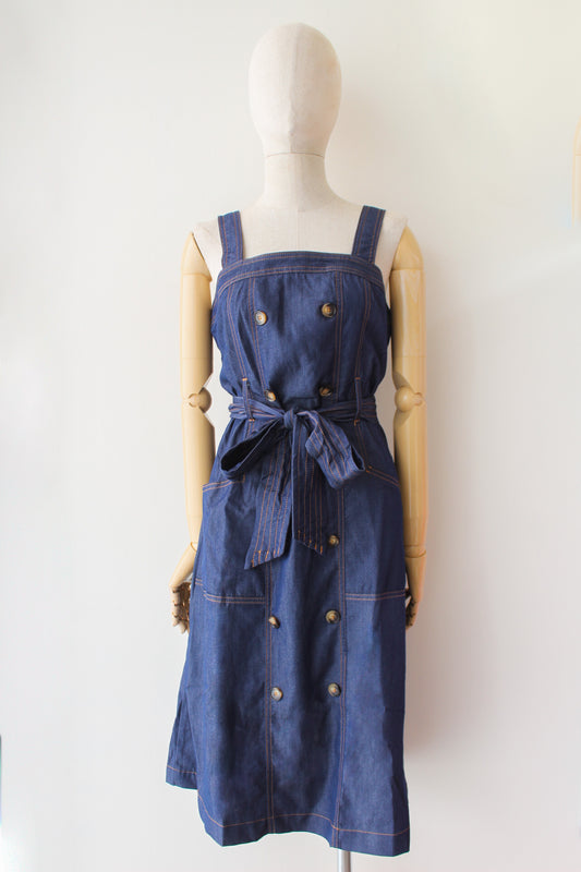Vestido Mezclilla Botones Con Jareta