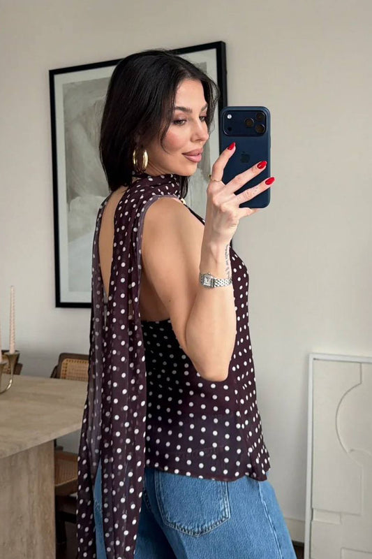 Blusa Halter Luna Polka