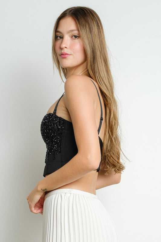 Corset negro con brillos